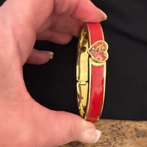 Vera Bradley Gold and Red Heart Bracelet